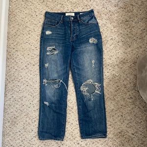 Pacsun blue mom jeans. High waisted, distressed.
